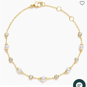 Brilliant Earth 14k gold / diamond / pearl dainty bracelet